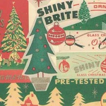 Shiny Brite Christmas Collage Print Paper ~ Kartos Italy
